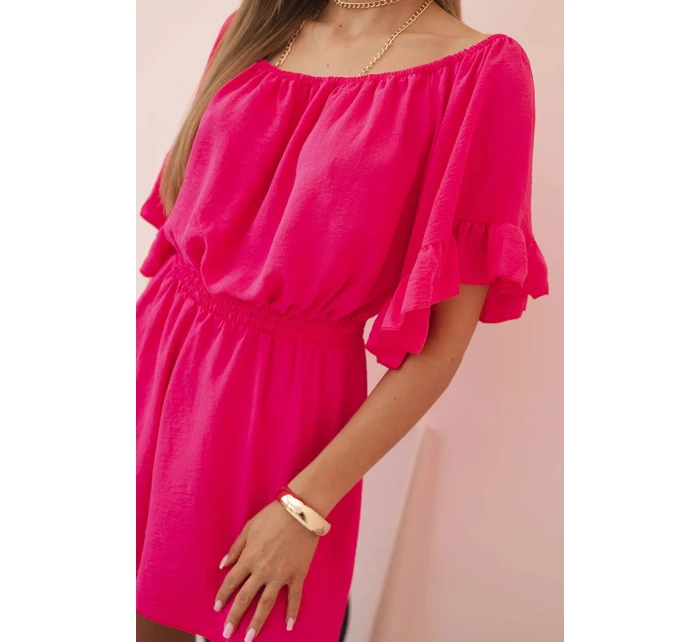 Dámsky bavlnený overal bez rukávov so zaväzovaním v páse ecru