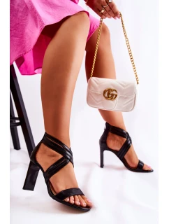 Skórzane Damskie Sandały Na Suwak Lewski Shoes 3138 Czarne