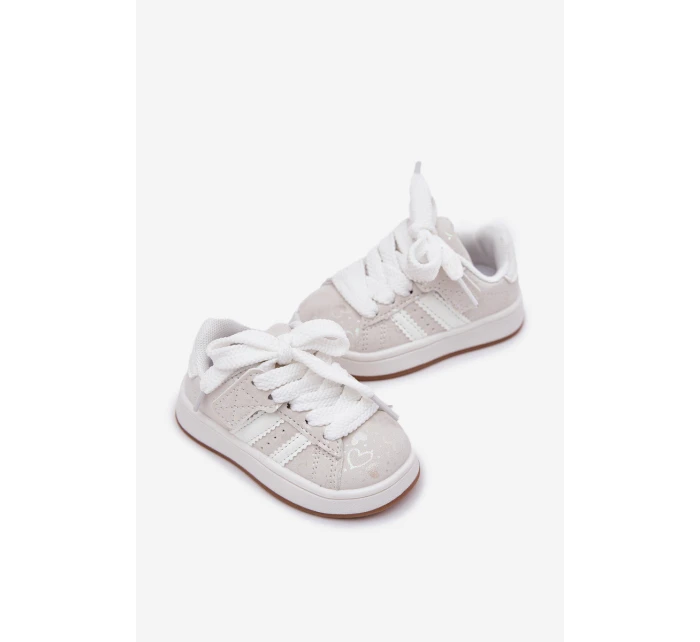 Buty Sportowe Sneakersy Dziecięce W Serduszka Białe Mirelle Buty Sportowe Sneakersy Dziecięce W Serduszka Białe Mirelle