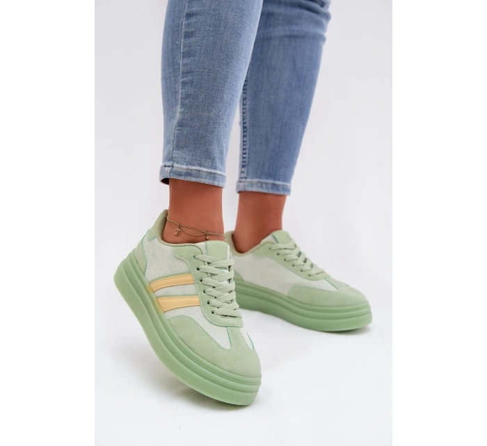 Dámské tenisky na platformě Zelená model 21997859 - Boto