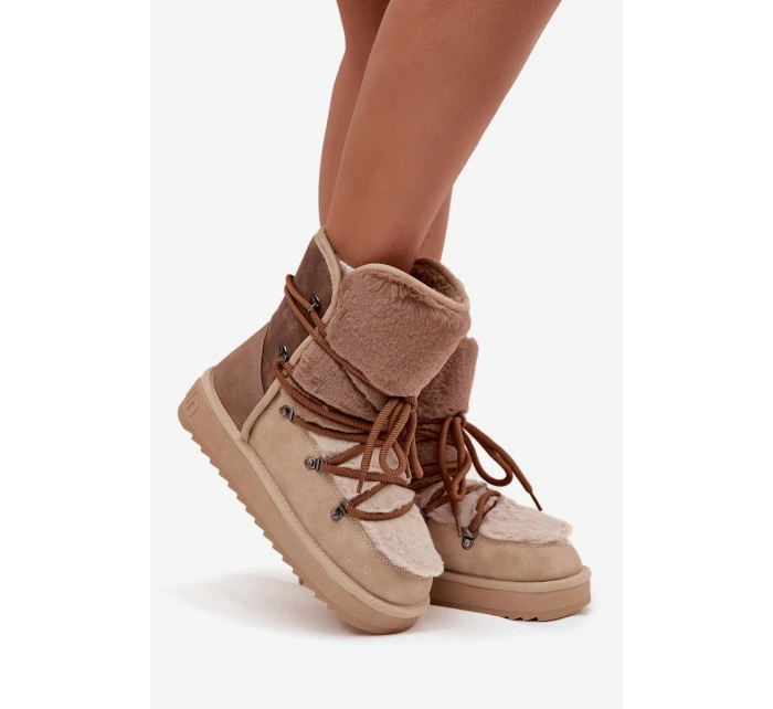 Dámské sněhové boty s kožíškem Béžová model 21803133 - D.Franklin
