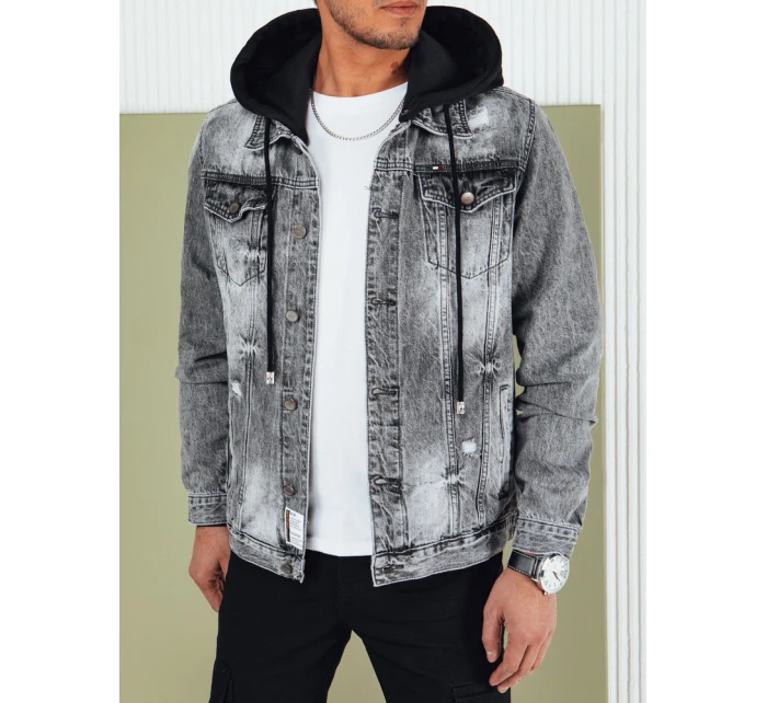 Pánská džínová bunda světle šedá model 21974418 - Dstreet