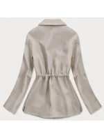 Volný béžový krátký dámský kabát model 15068439 - ROSSE LINE
