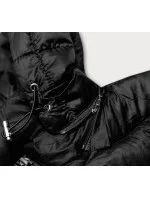 Čierna dámska prešívaná bunda pre prechodné obdobie (23M9001-392)