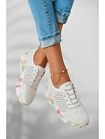 Kožené otevřené dámské polobotky bílé model 22069504 - Boto