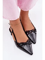 Dámské sandály z imitace kůže na nízkém podpatku Černé Jelmera