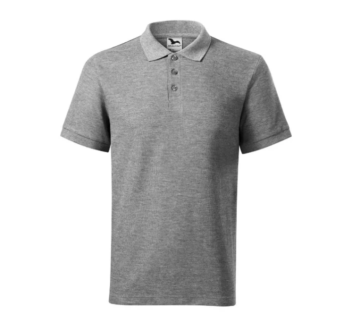 Cotton Heavy polokošile pánská tmavě šedý melír