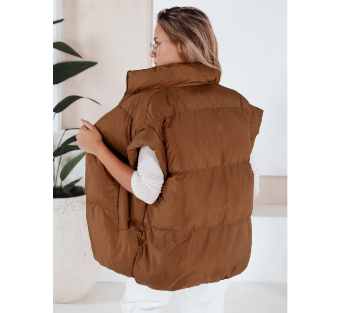 Dámská prošívaná vesta camel Dstreet model 21966304 - FashionStreet