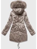 Dámska prechodná bunda s kapucňou béžová (b8091-12)