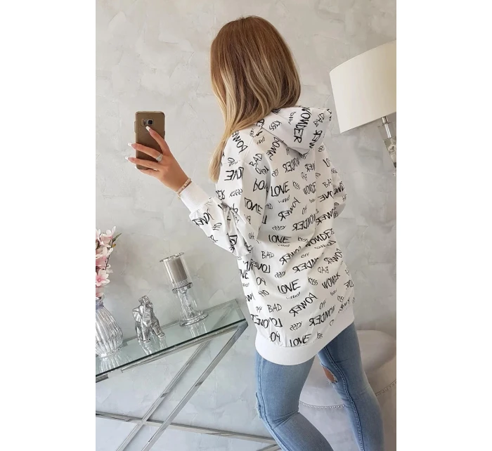 Mikina s nápisy bílá Mikina s nápisy bílá