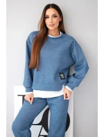 Dámska súprava s voľnou mikinou a teplákmi Butter Denim Dámska súprava s voľnou mikinou a teplákmi Butter Denim
