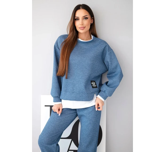 Dámska súprava s voľnou mikinou a teplákmi Butter Denim Dámska súprava s voľnou mikinou a teplákmi Butter Denim