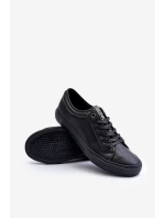 Męskie Trampki Z Eko Skóry Czarne Big Star JJ174234