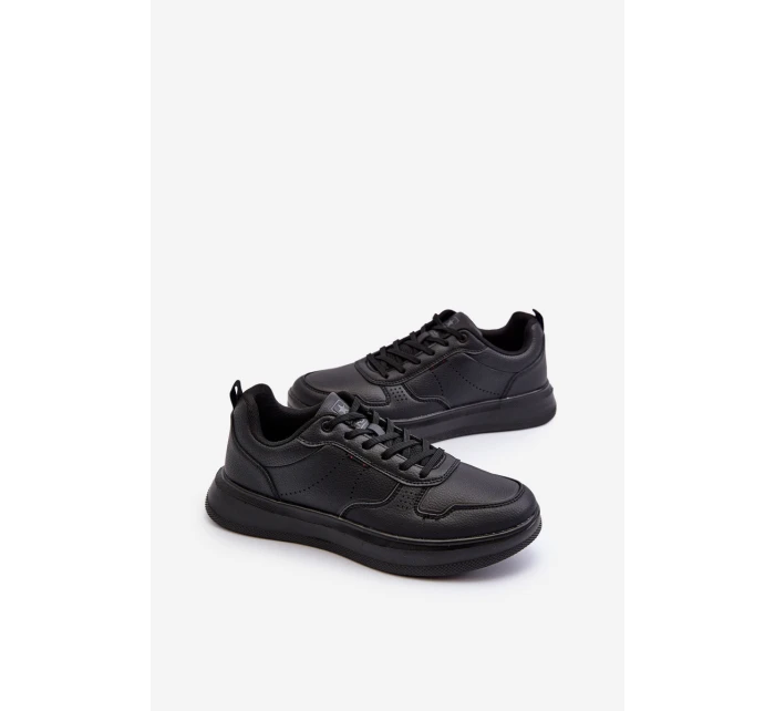 Lehké pánské tenisky na platformě z ekokože černé model 21658094 - EVENTO