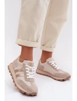 Semišové dámské tenisky na platformě model 22007463 tmavě béžové - S.Barski Semišové dámské tenisky na platformě model 22007463 tmavě béžové - S.Barski