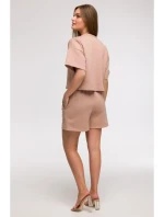 B294 Orezaná mikina s krátkym rukávom - mocca B294 Orezaná mikina s krátkym rukávom - mocca