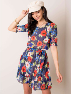 Tmavomodré šaty s kvetinovým vzorom