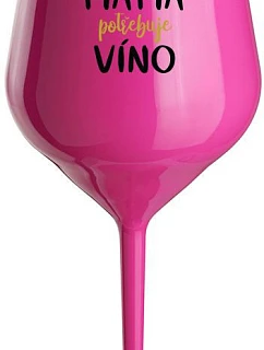 MAMA POTREBUJE VÍNO - ružový nerozbitný pohár na víno 470 ml