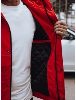 Pánska prechodná bunda s kapucňou červená FashionStreet TX4880 Pánska prechodná bunda s kapucňou červená FashionStreet TX4880
