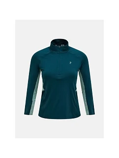 Dámské tričko W Core Half Zip model 22241529 zelená barva - Peak Performance