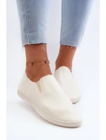 Damskie Tenisówki Trampki Slip-On Beżowe Lovinia