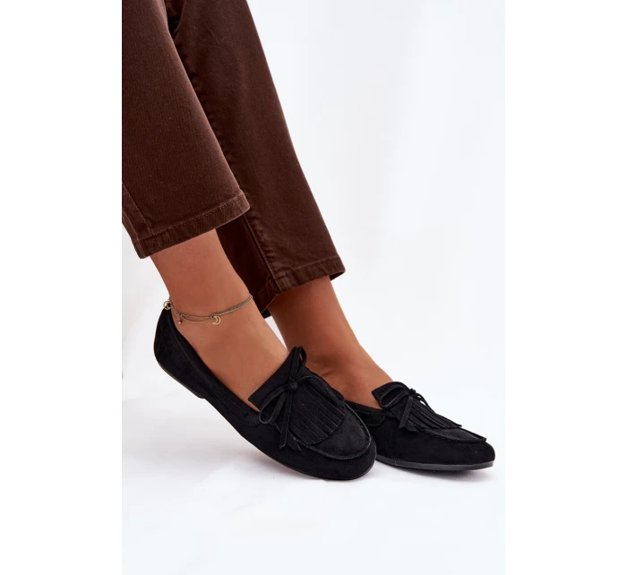 Dámské mokasíny s třásněmi černé Janelisse