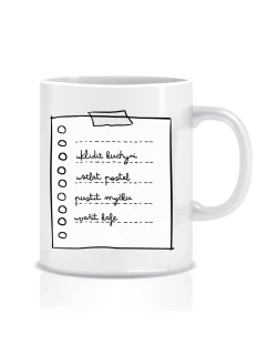 Personalizovaný klasický bílý keramický hrníček 300 ml - TO DO LIST 