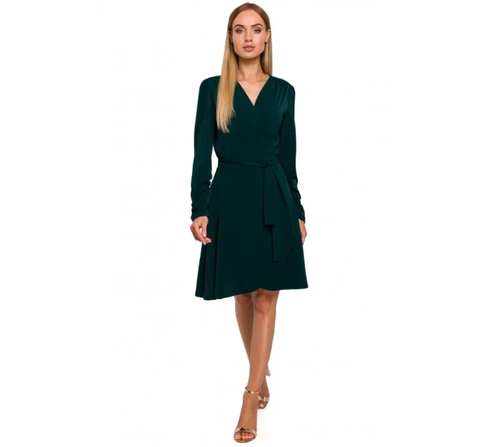 Dámske šaty M487 Tmavo zelená - MOE Dámske šaty M487 Tmavo zelená - MOE