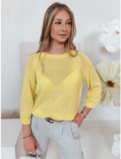 Dámsky oversize sveter SOFTICAN žltý FashionStreet MY2435 Dámsky oversize sveter SOFTICAN žltý FashionStreet MY2435