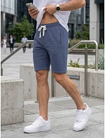 Pánske teplákové šortky so šnúrkou, modré, FashionStreet SX2623 Pánske teplákové šortky so šnúrkou, modré, FashionStreet SX2623