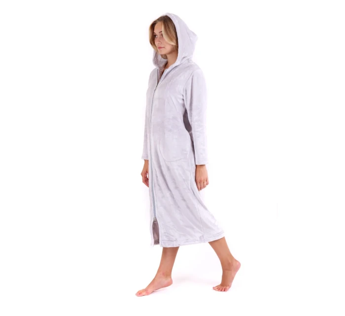 Dámsky župan Siena s kapucňou na zips 3656 Light Grey - Vestis