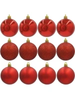 DEKORATÍVNE PLASTOVÉ OZDOBY 12KS 60MM ČERVENÉ DEKORATÍVNE PLASTOVÉ OZDOBY 12KS 60MM ČERVENÉ