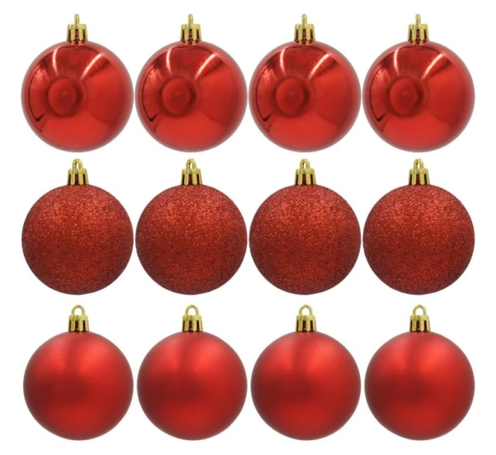 DEKORATÍVNE PLASTOVÉ OZDOBY 12KS 60MM ČERVENÉ DEKORATÍVNE PLASTOVÉ OZDOBY 12KS 60MM ČERVENÉ