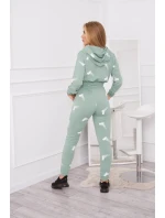 Sada s potlačou pištole tmavo mätová