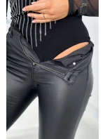 Pletená kombinézová blúzka s tylovými rukávmi čierna Pletená kombinézová blúzka s tylovými rukávmi čierna