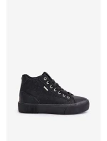 Ocieplane Trampki Damskie Z Przeszyciami Big Star OO274A480 Czarne Ocieplane Trampki Damskie Z Przeszyciami Big Star OO274A480 Czarne