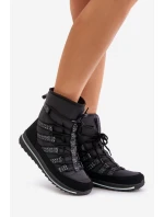 Dámské šněrovací boty do sněhu Progress model 21677045 Černé - Boto Dámské šněrovací boty do sněhu Progress model 21677045 Černé - Boto