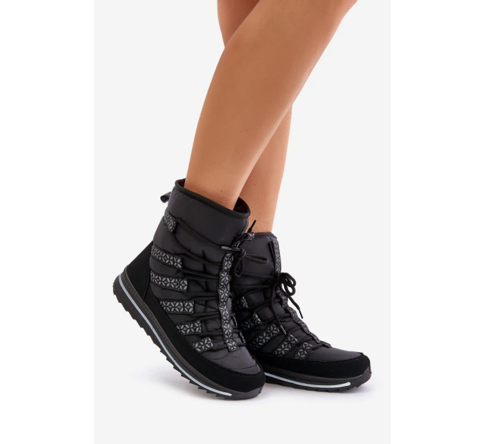 Dámské šněrovací boty do sněhu Progress model 21677045 Černé - Boto Dámské šněrovací boty do sněhu Progress model 21677045 Černé - Boto