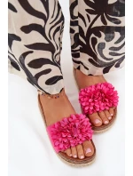 Klapki Damskie Na Platformie Z Ozdobnymi Kwiatkami Fuksja Tessara Klapki Damskie Na Platformie Z Ozdobnymi Kwiatkami Fuksja Tessara