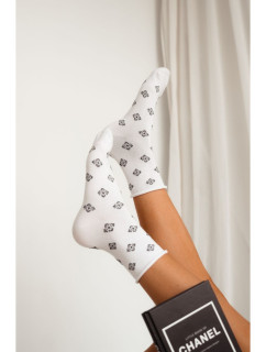 Ponožky bez tlaku so vzorom Biele - Milena