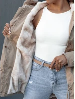 Dámská zimní bunda parka s kožešinou béžová Dstreet model 21979832 - FashionStreet