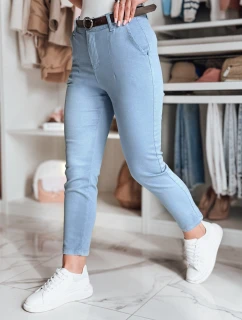 Dámske nohavice slim fit s opaskom TAIRONIK modré FashionStreet UY2540
