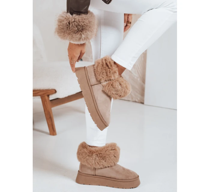 Dámské sněhule s kožešinou béžové Dstreet model 21992118 - FashionStreet