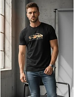 Tshirt męski z nadrukiem czarny model 22147789 - FashionStreet