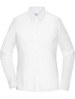Daiber JN 1371 Popelínová blúzka slim fit s dlhým rukávom 02.1371 biela