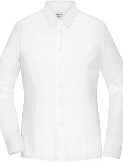 Daiber JN 1371 Popelínová blúzka slim fit s dlhým rukávom 02.1371 biela