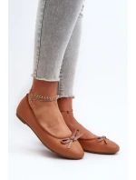 Balerínky z organickej kože s mašľou Camel Sandal