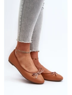 Balerínky z organickej kože s mašľou Camel Sandal