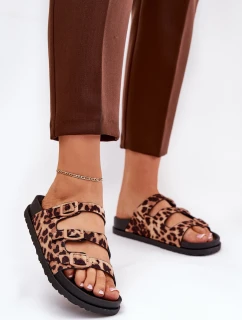 Dámské Pantofle S Pásky A Přezkami V  Hnědé model 21687482 - Boto