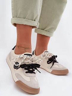 Dámské tenisky s dvojitým šněrováním Big Star TT274168 Béžové